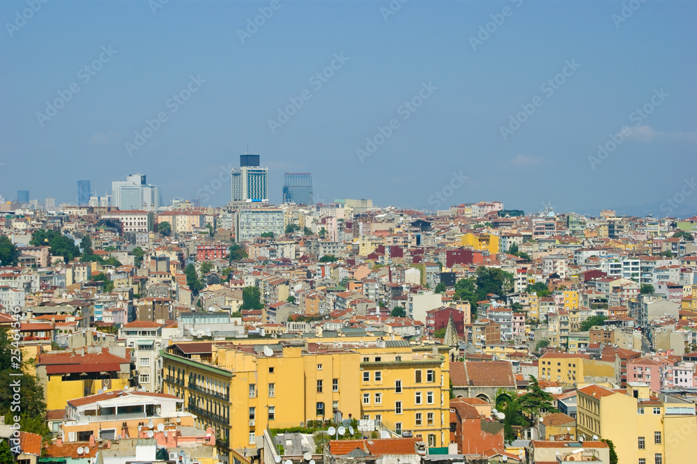 Istanbul city skape as it looks from galata tower