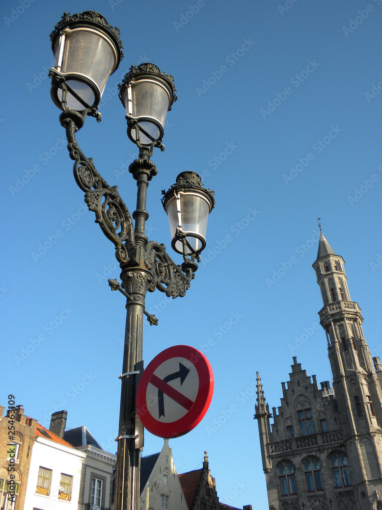 Street lamp and church