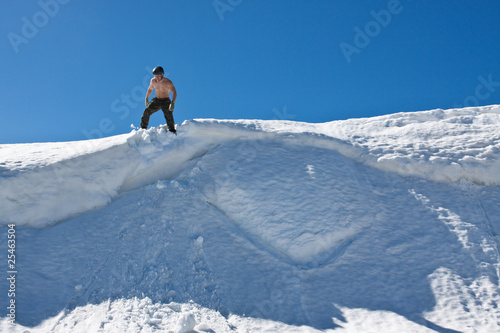 Man on the snow top.