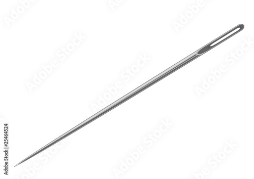 Needle for sewing on a white background