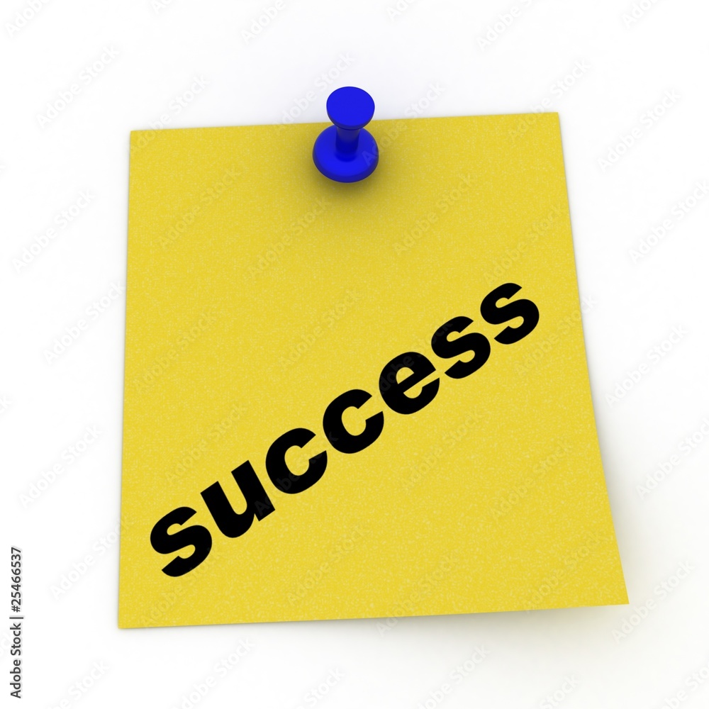 Yellow sticky with the inscription success