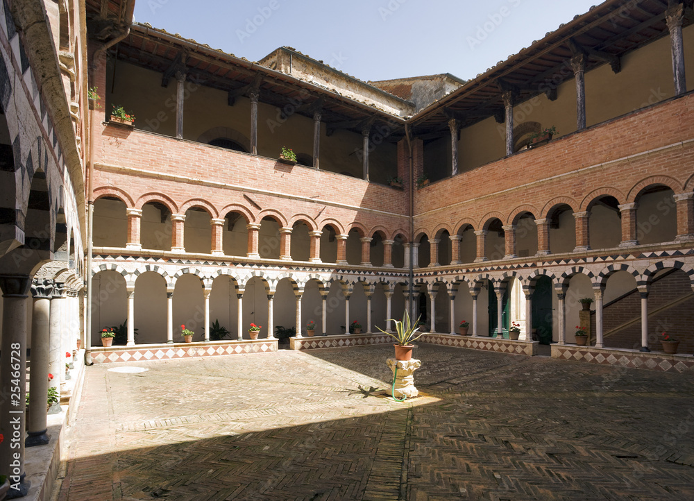 The court of Piccolomini Abbey at Torri, Tuscany