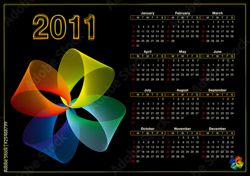 2011 vector calendar on abstract background