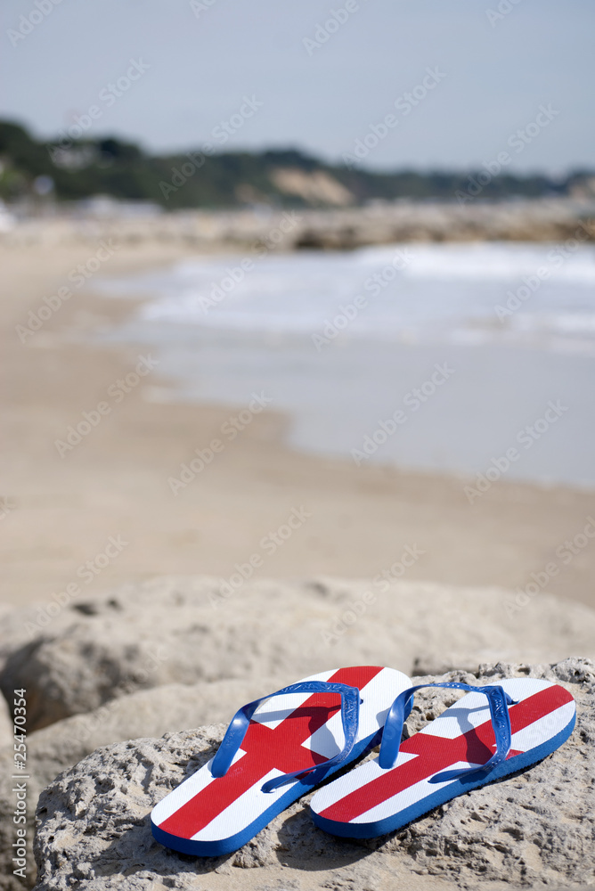 England flip flops at the beach England flip flops at the beach