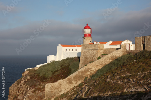 Lighthouse at Cape St. Vincent in Algarve, Portugal