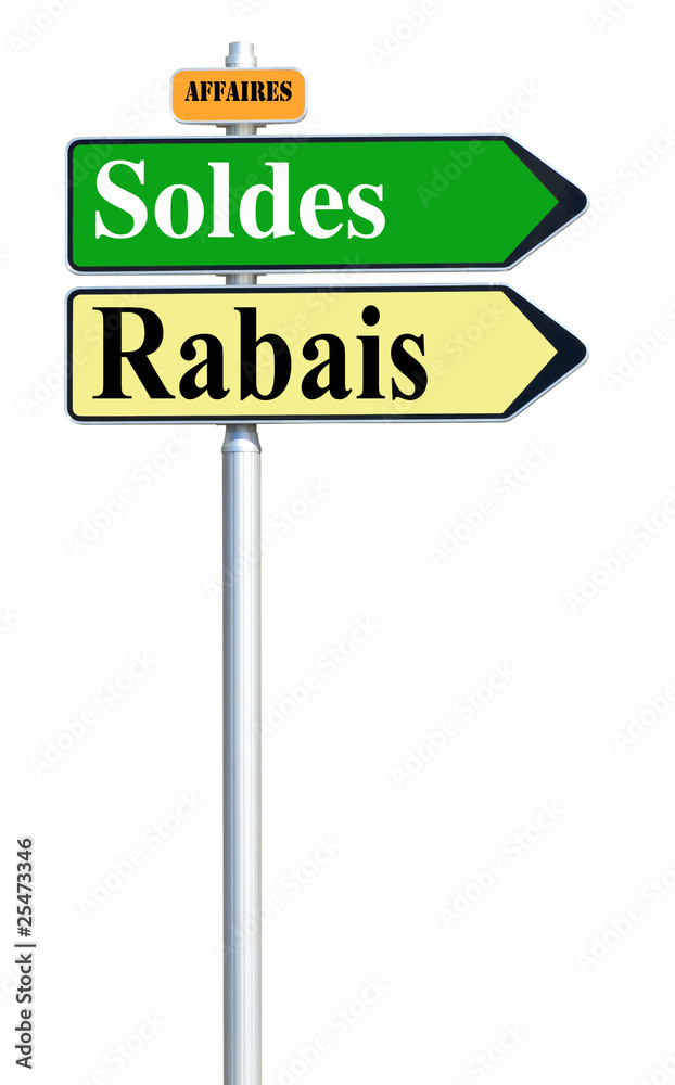 panneau signalisation soldes rabais affaires, fond blanc panneau signalisation soldes rabais affaires, fond blanc