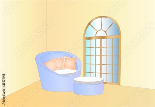 relaxing lounge and window ( background on separate layer )