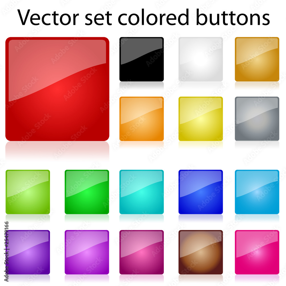 Vector set colored buttons