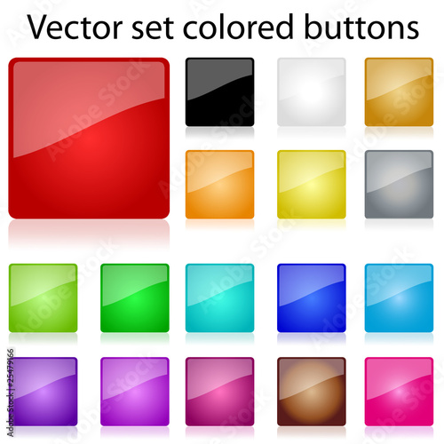 Vector set colored buttons