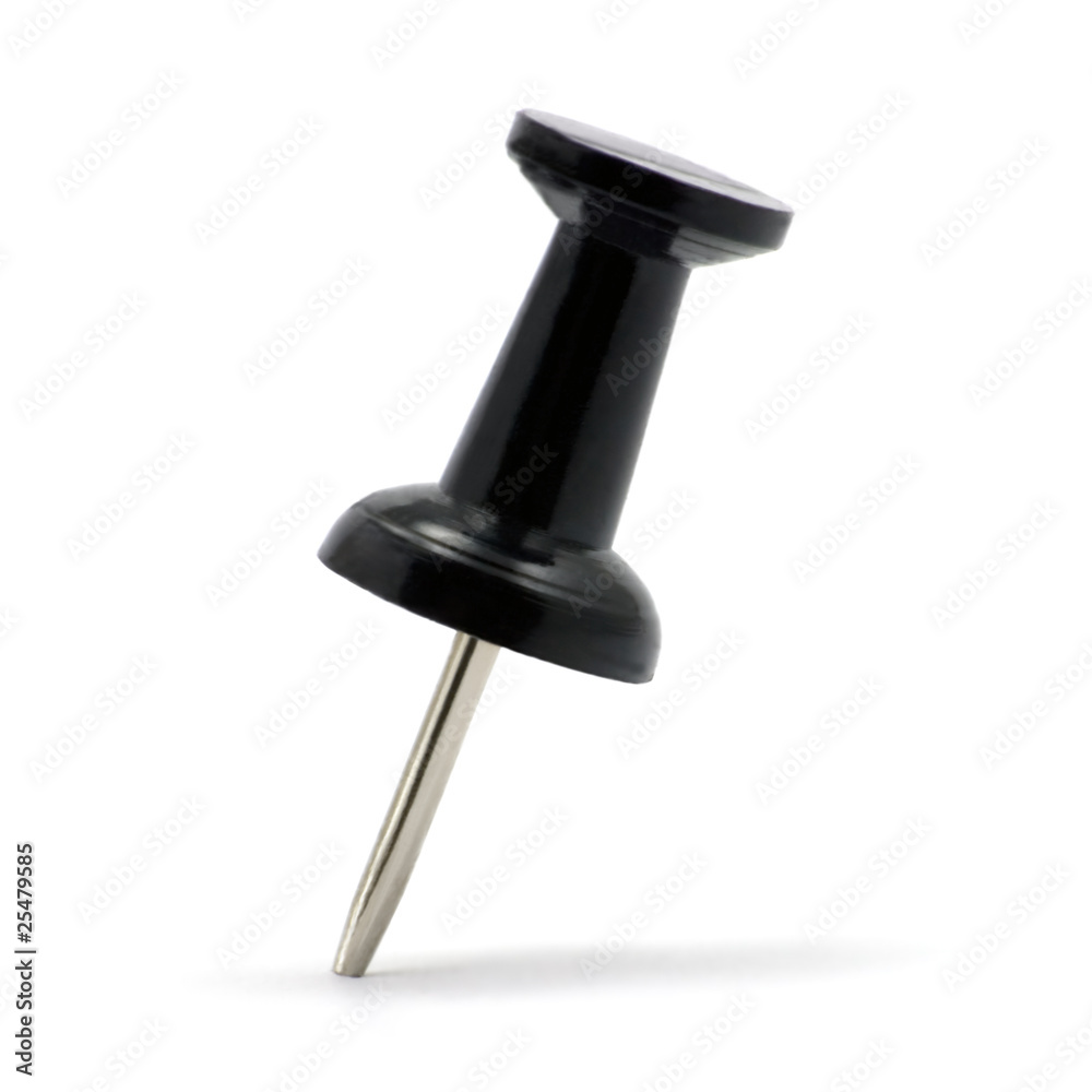 Black Thumbtack Pushpin Macro Closeup Isolated Black Thumbtack Pushpin Macro Closeup Isolated