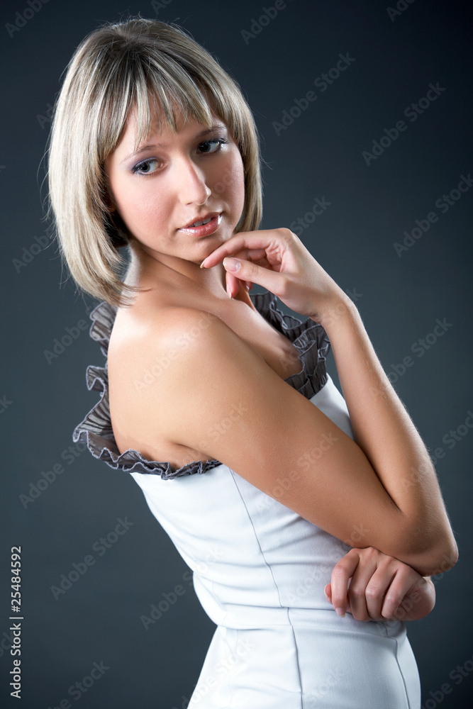 fashion portrait on a dark background fashion portrait on a dark background