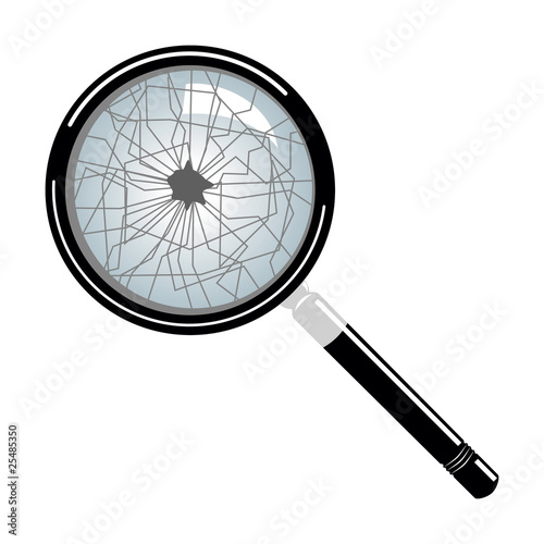 broken magnifying glass vector