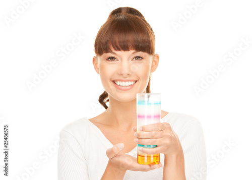 lovely woman with glass of milk