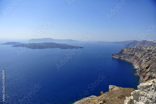 Gorgeous view of romantic Santorini s coast. Greece.