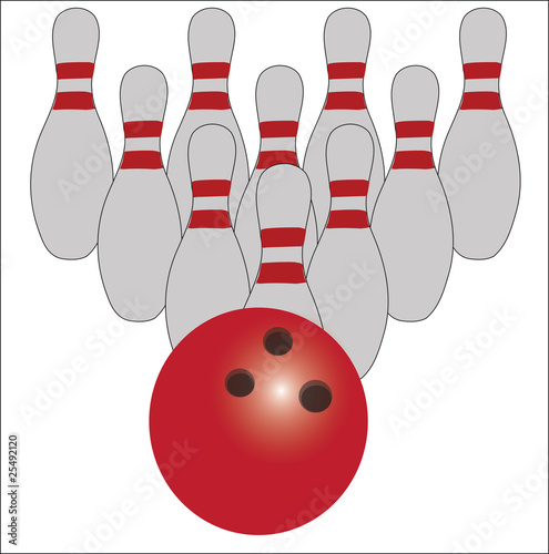 bowling ball and pins