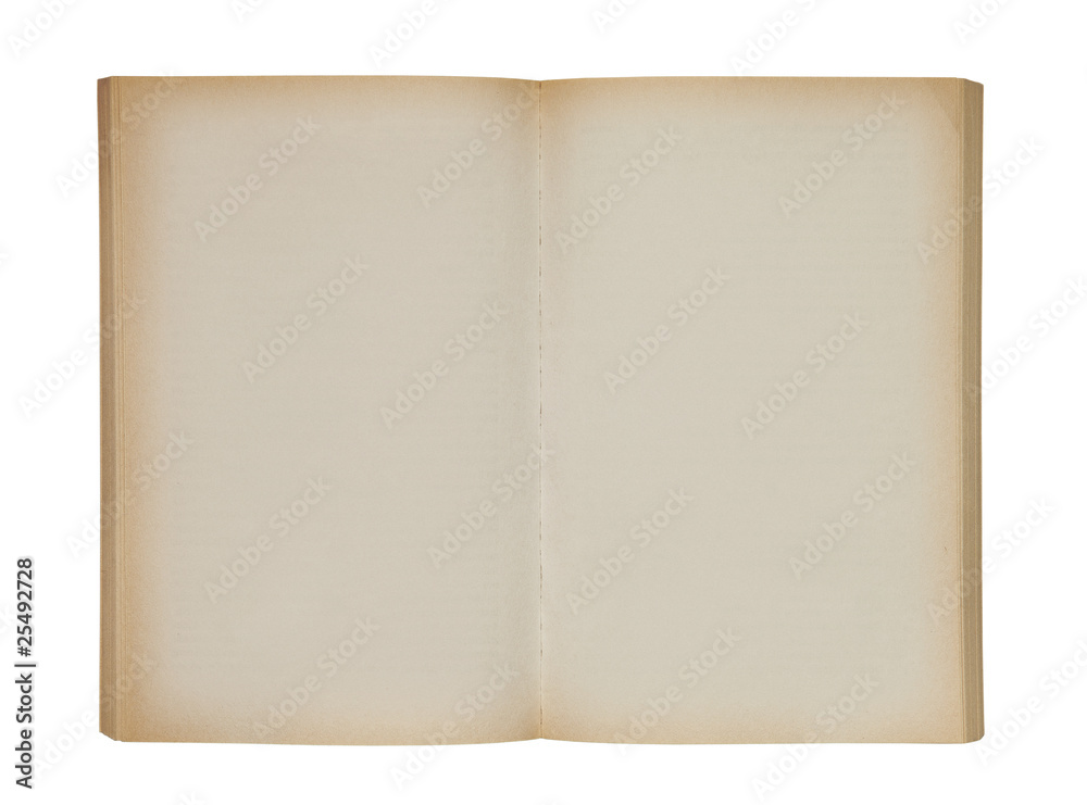 Open old blank book with clipping path Open old blank book with clipping path