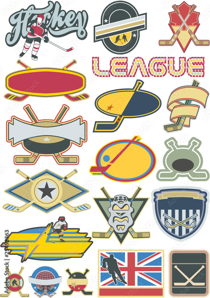 Naklejka premium Ice Hockey elements & labels