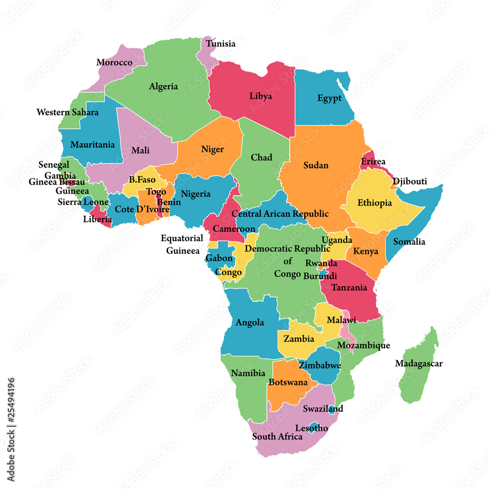 Editable map of Africa