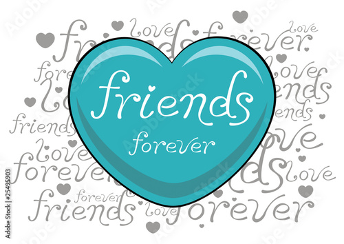 friends heart blue