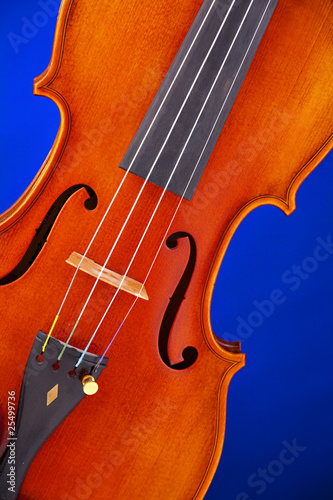 Violin viola body isolated on Blue