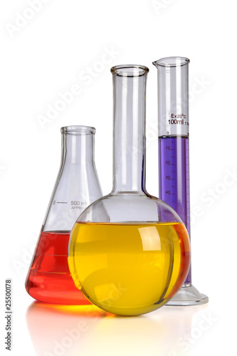 Laboratory Glassware Over white