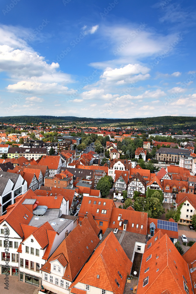 Blick auf Altstadt in Hameln, Deutschland