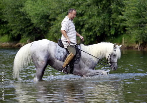 Ein Mann reitet auf einem Pferd © Fotoimpressionen