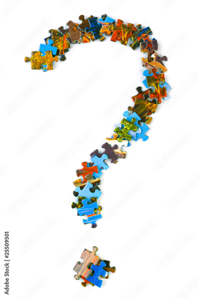 Mark sign made of puzzle Mark sign made of puzzle