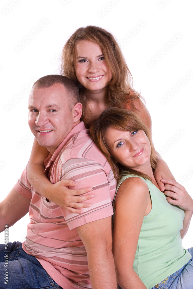 Happy family. Mother, father and daughter Happy family. Mother, father and daughter
