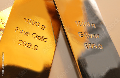 Gold and silver bars