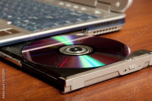 Compact disc on laptop drive