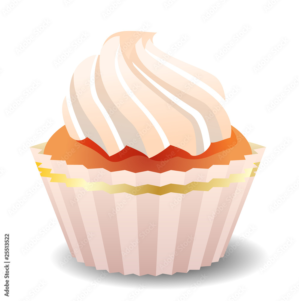 Sweet small vector cake isolated on white background Sweet small vector cake isolated on white background
