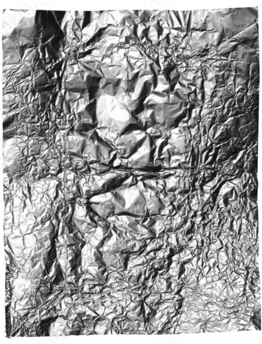 Obraz na płótnie Grey candy foil sheet wrinkled isolated on white w salonie
