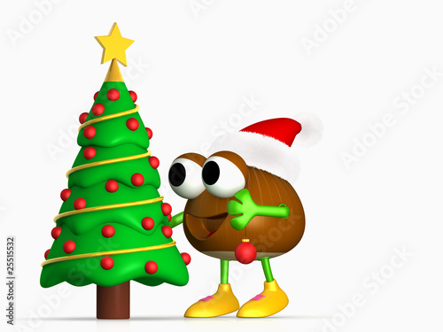 hazelnut is decorating a christmas tree
