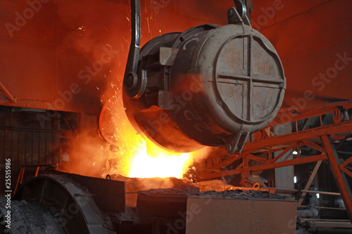 red-hot molten steel