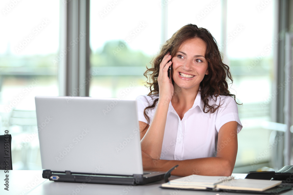 Businesswoman working in the office Businesswoman working in the office