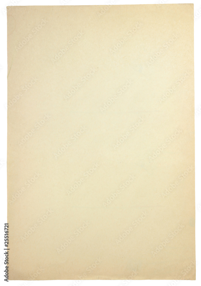 old yellow office paper sheet