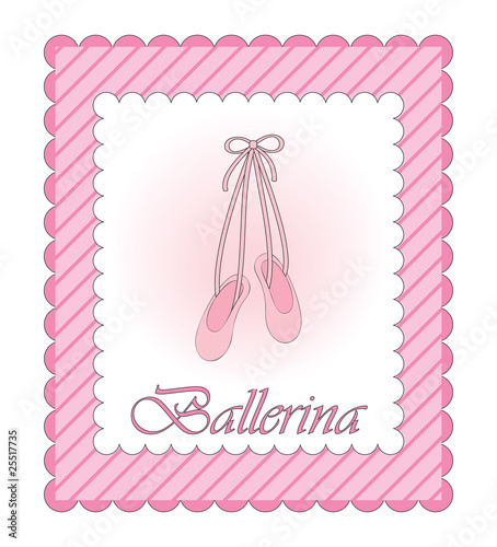 Vector ballerina pink card