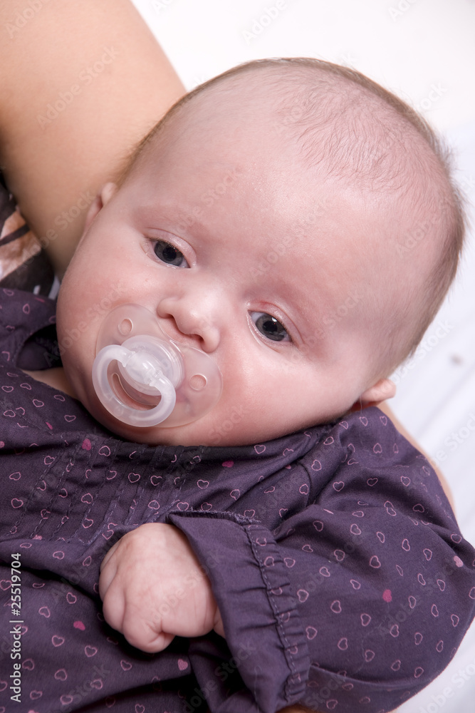 Bebe De Deux Mois Avec Sa Tetine Stock Photo Adobe Stock