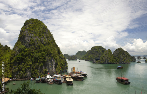 Tourist Junks in Halong Bay, Vietnam.