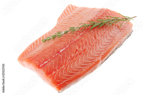 fresh uncooked salmon fillet with rosemary