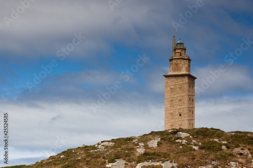 Lighthouse in La Coruna in Spain