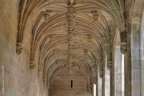 Arcade in church in Mosteiro de Poio in Spain