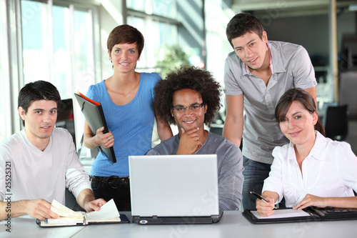 Group of young people in business meeting