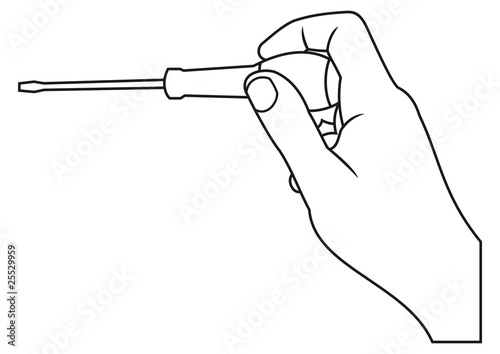 hand with screwdriver