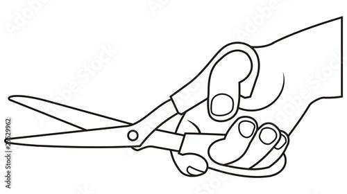 hand with scissors