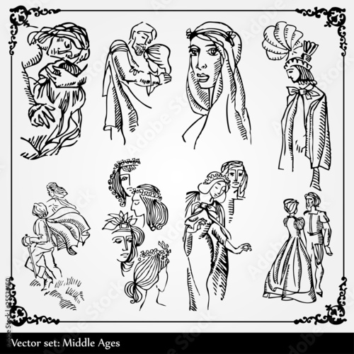 Medieval people vector