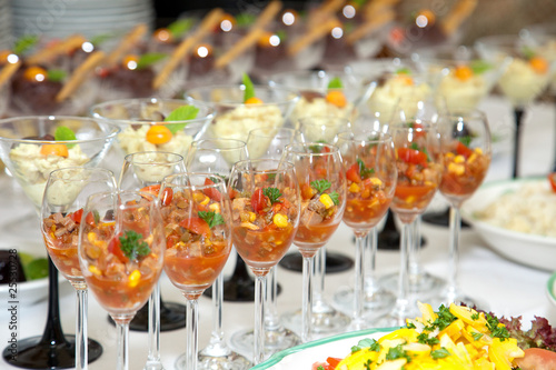 Dessert eines Buffet