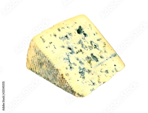 Slice of french musty cheese - Bleu d'auvergne variety