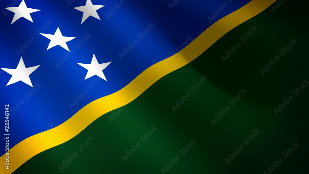 Bandera de las Islas Salomón ondulando al viento. Bucle
